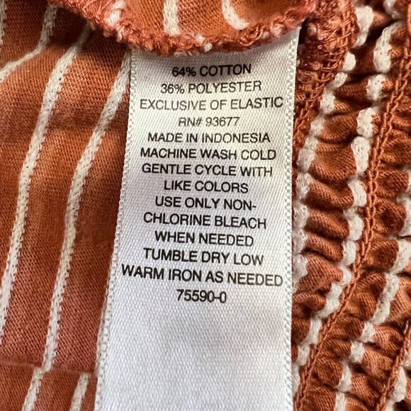 A.N.A Women's Striped Smock Hem Top Coral/White One Size Fits All - Picture 9 of 9